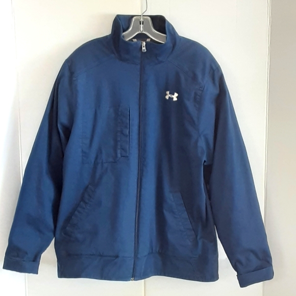 UNDER ARMOUR Infrared Storm Coldgear Fleece Lined Blue Cotton Blend Jacket Sz XL - Picture 3 of 8